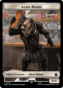 Alien Rhino // Alien Warrior Double-Sided Token [Doctor Who Tokens] Foil