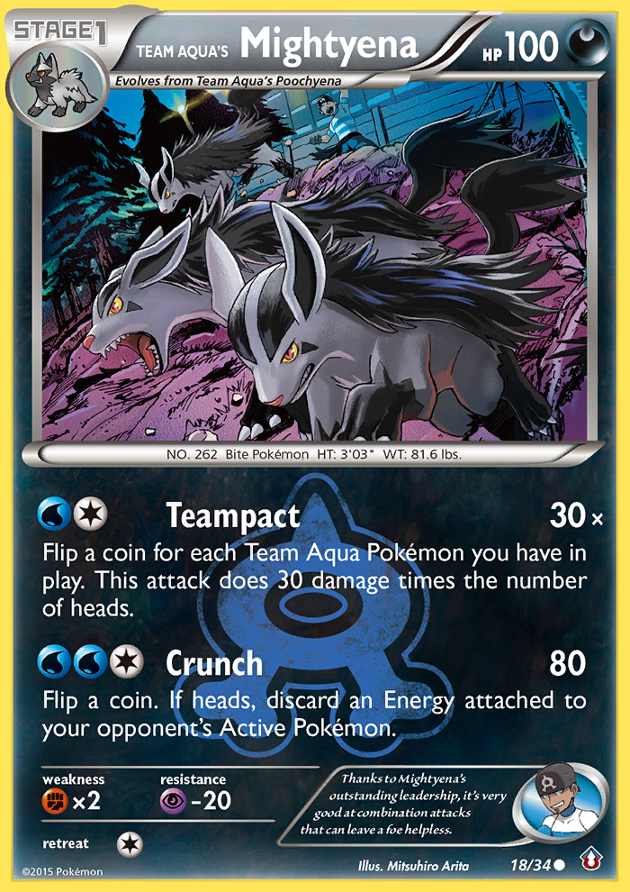 Team Aqua's Mightyena (18/34) [XY: Double Crisis] Reverse Holofoil