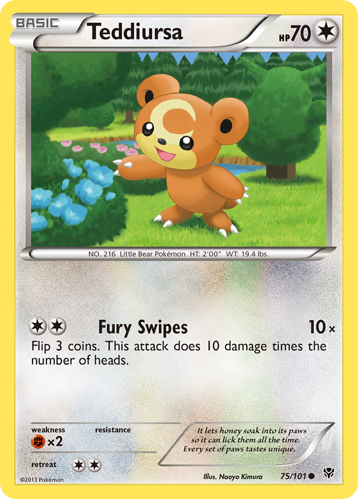 Teddiursa (75/101) [Black & White: Plasma Blast] Reverse Holofoil