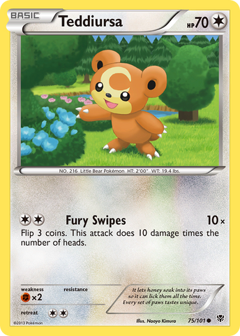 Teddiursa (75/101) [Black & White: Plasma Blast] Reverse Holofoil