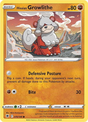 Hisuian Growlithe (070/189) [Sword & Shield: Astral Radiance] Reverse Holofoil