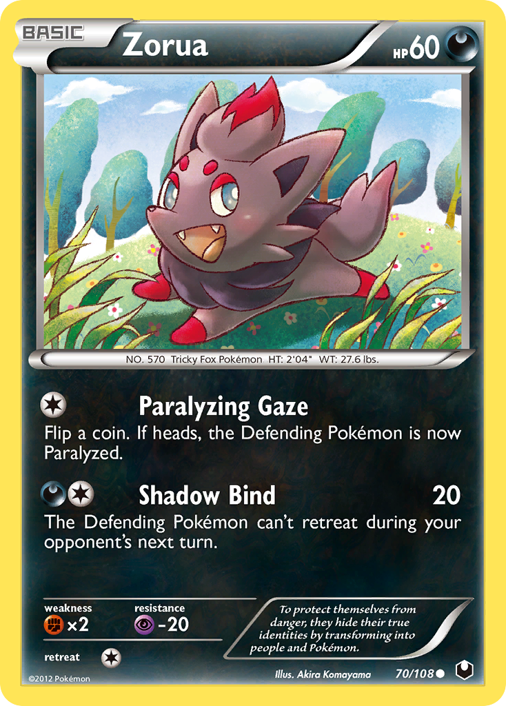Zorua (70/108) [Black & White: Dark Explorers] Reverse Holofoil