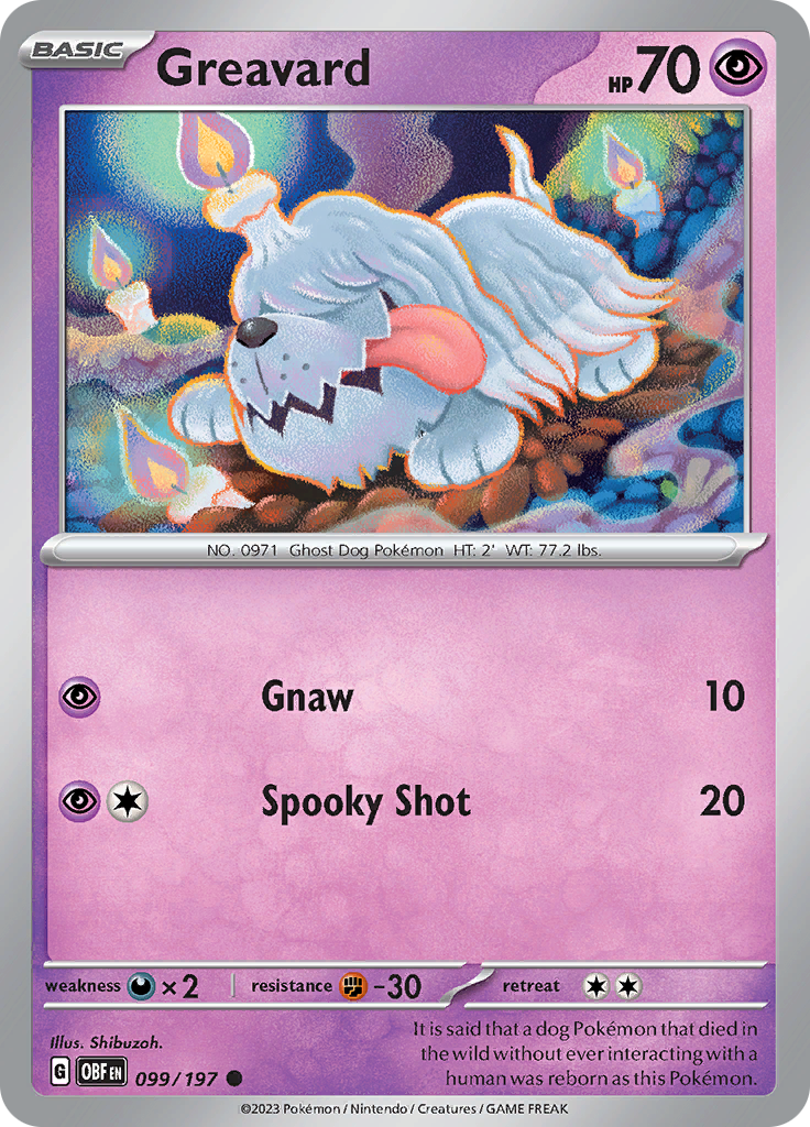 Greavard (099/197) [Scarlet & Violet: Obsidian Flames] Reverse Holofoil