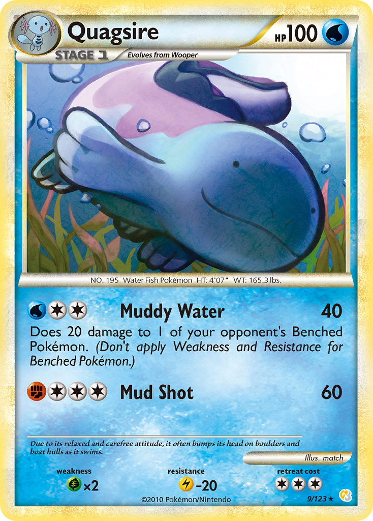 Quagsire (9/123) [HeartGold & SoulSilver: Base Set] Reverse Holofoil