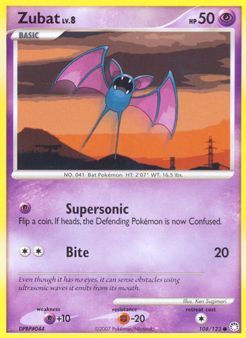 Zubat (108/123) [Diamond & Pearl: Mysterious Treasures] Reverse Holofoil