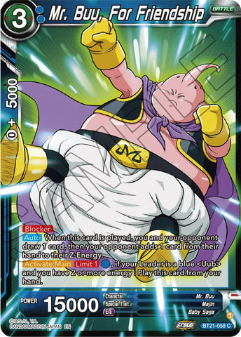 Mr. Buu, For Friendship (BT21-058) [Wild Resurgence] Parallel Foil
