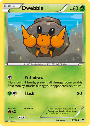 Dwebble (6/101) [Black & White: Noble Victories] Reverse Holofoil