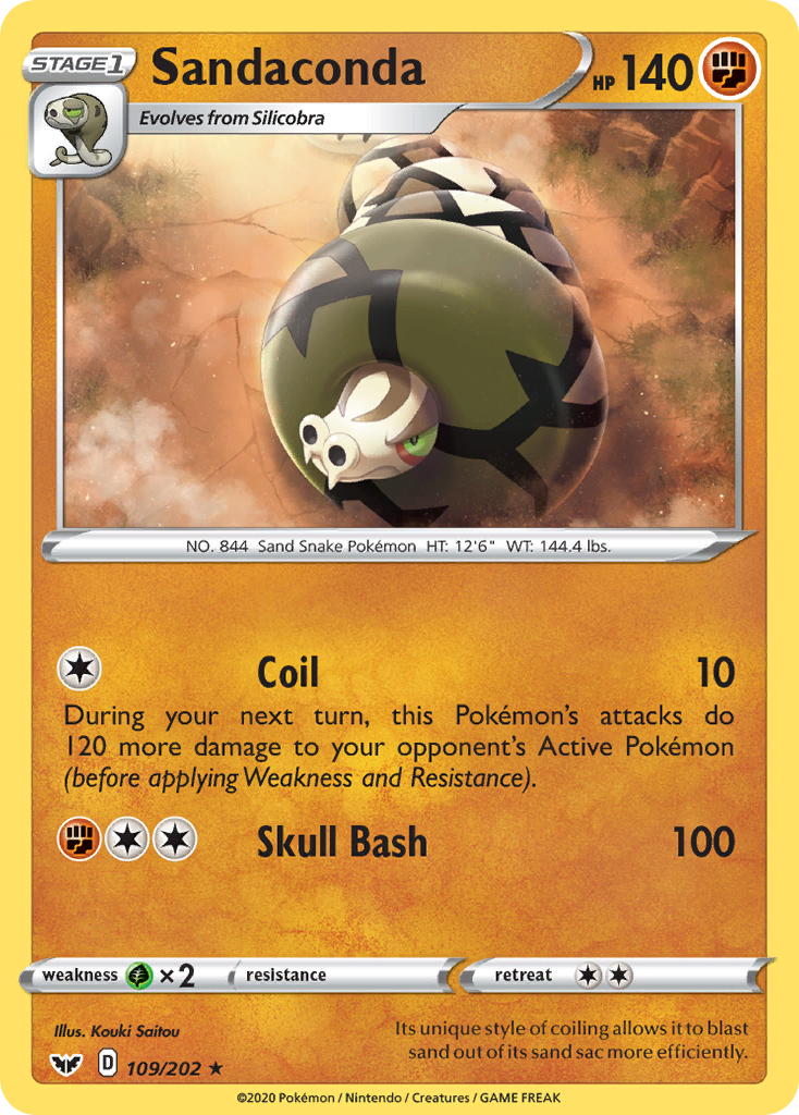 Sandaconda (109/202) [Sword & Shield: Base Set] Reverse Holofoil
