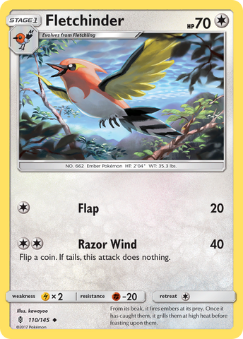Fletchinder (110/145) [Sun & Moon: Guardians Rising] Reverse Holofoil