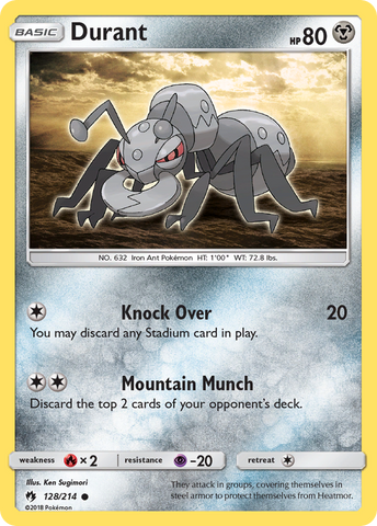 Durant (128/214) [Sun & Moon: Lost Thunder] Reverse Holofoil
