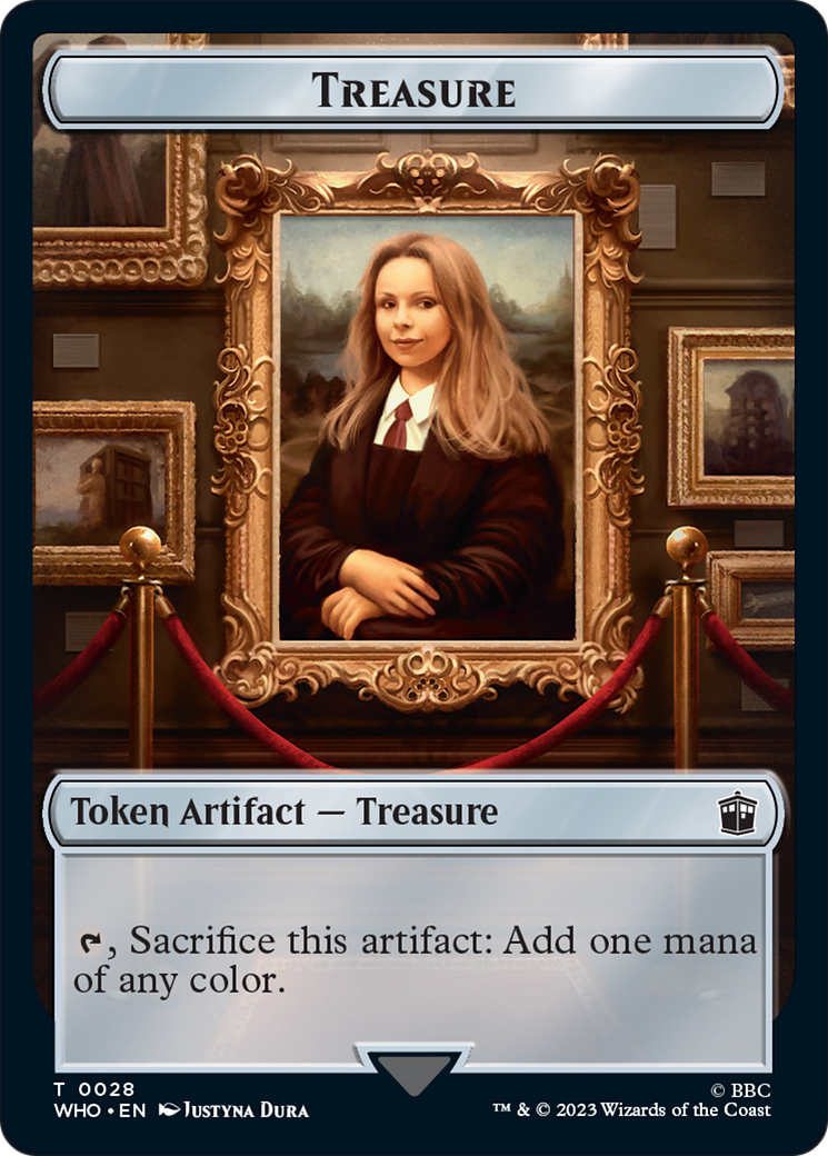 Warrior // Treasure (0028) Double-Sided Token [Doctor Who Tokens] Foil