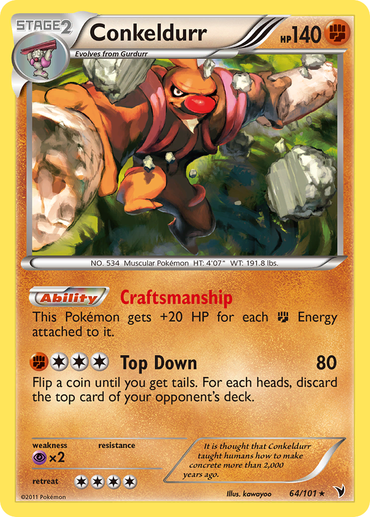 Conkeldurr (64/101) [Black & White: Noble Victories] Reverse Holofoil