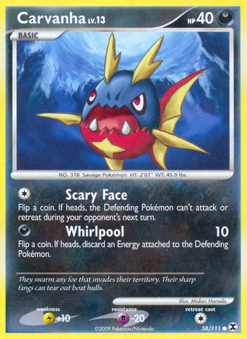 Carvanha (58/111) [Platinum: Rising Rivals] Reverse Holofoil
