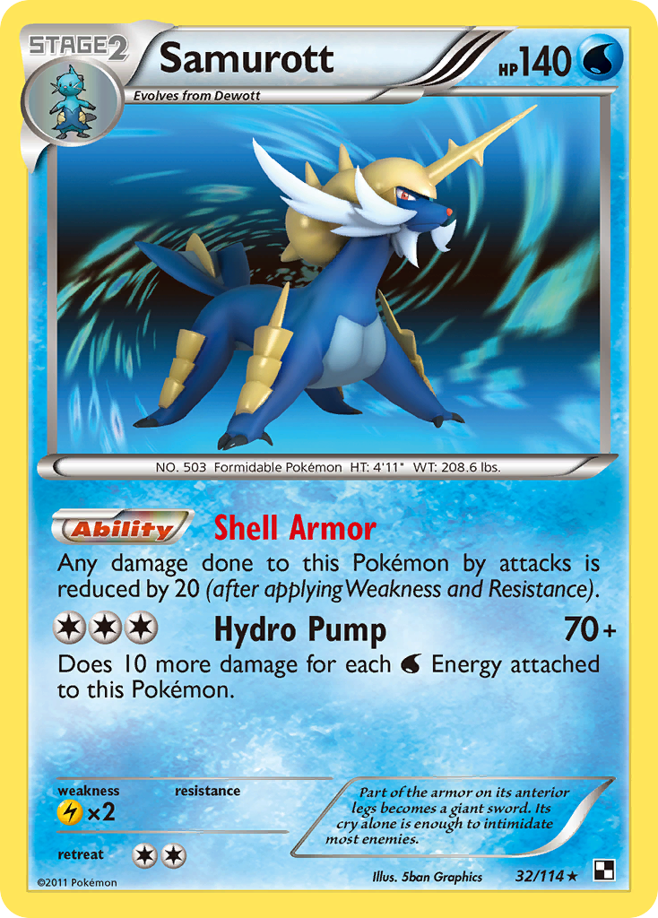 Samurott (32/114) [Black & White: Base Set] Reverse Holofoil