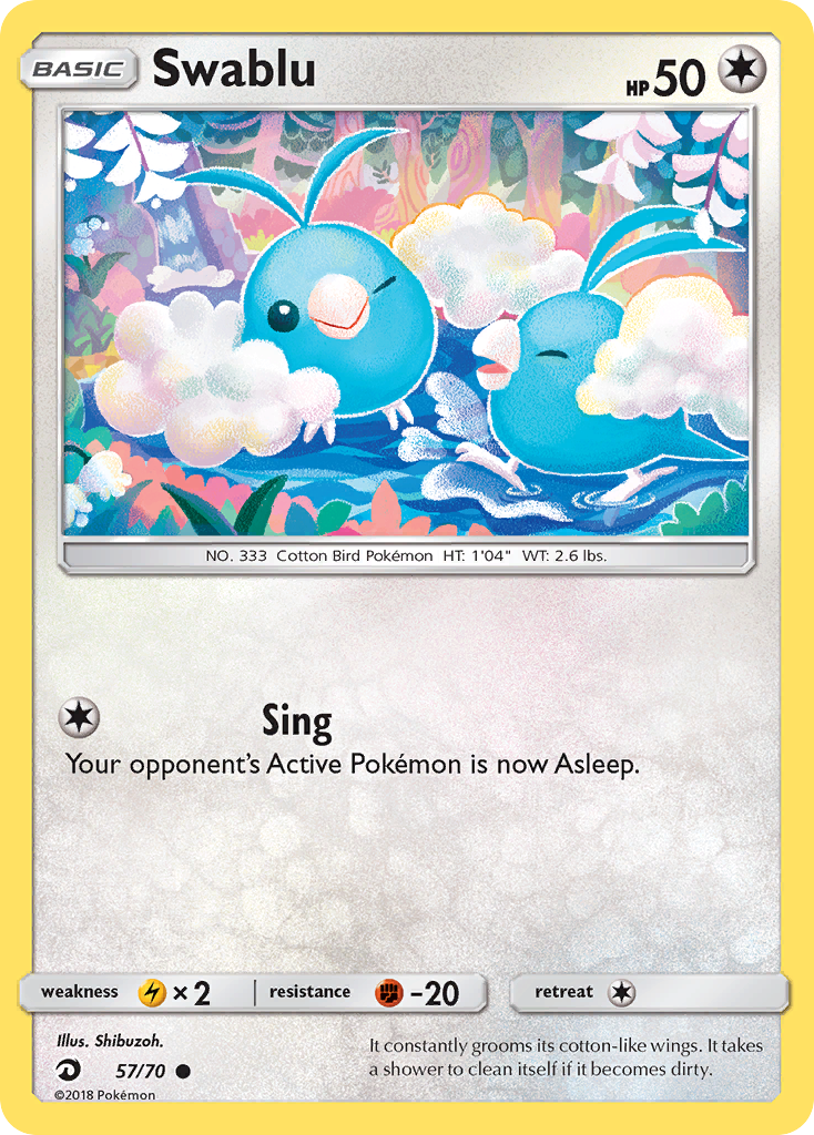 Swablu (57/70) [Sun & Moon: Dragon Majesty] Reverse Holofoil