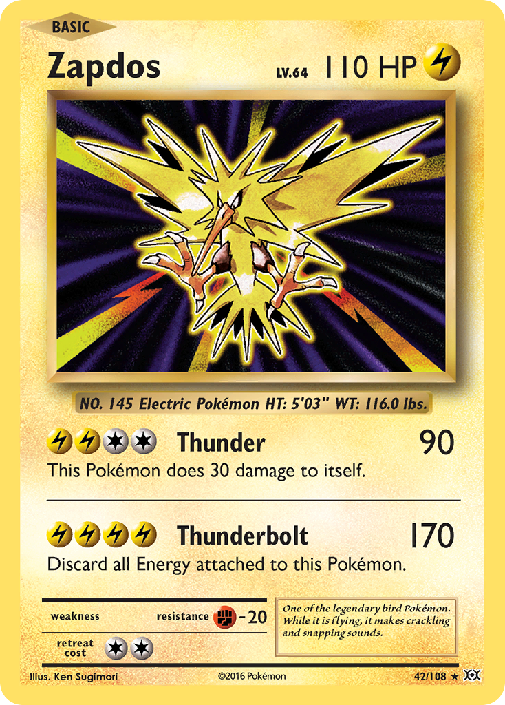 Zapdos (42/108) [XY: Evolutions] Reverse Holofoil