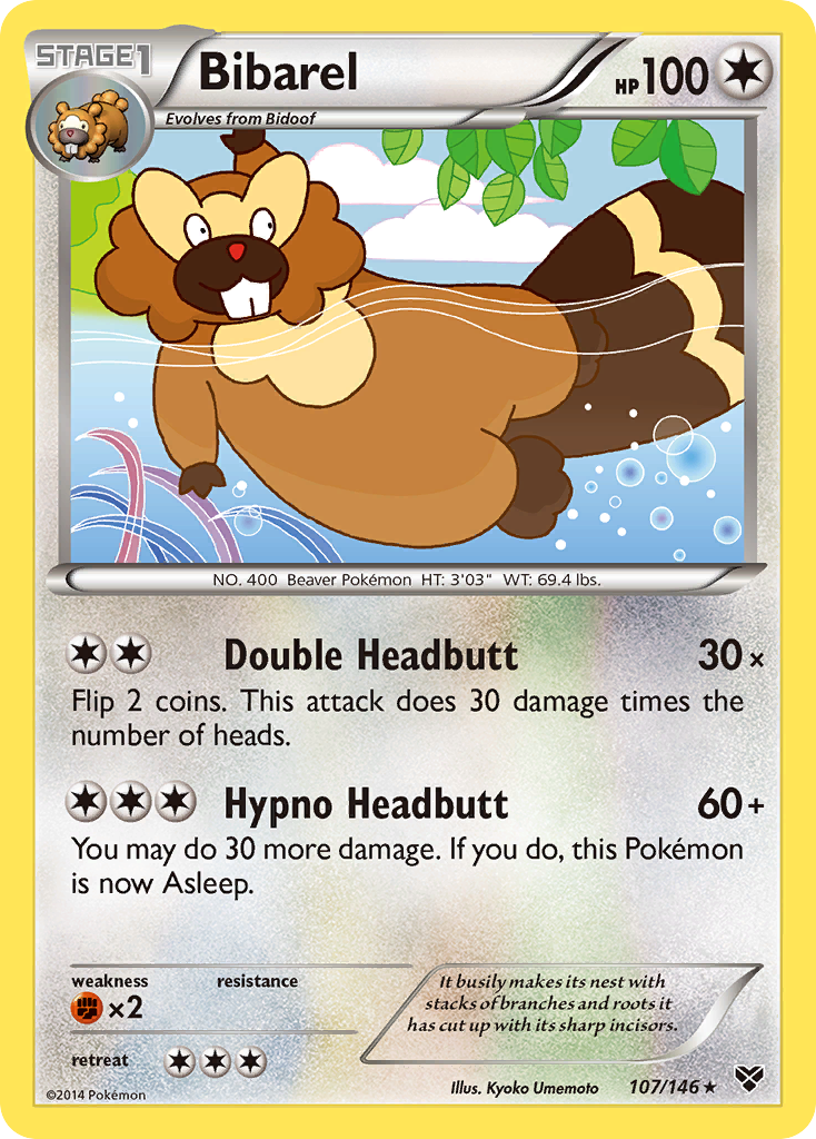 Bibarel (107/146) [XY: Base Set] Reverse Holofoil
