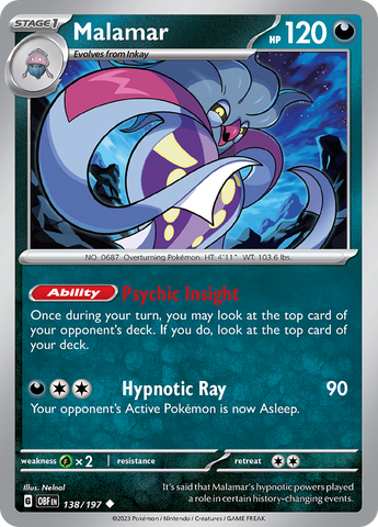 Malamar (138/197) [Scarlet & Violet: Obsidian Flames] Reverse Holofoil