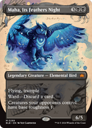 Maha, Its Feather Night (Borderless) [Bloomburrow] Foil