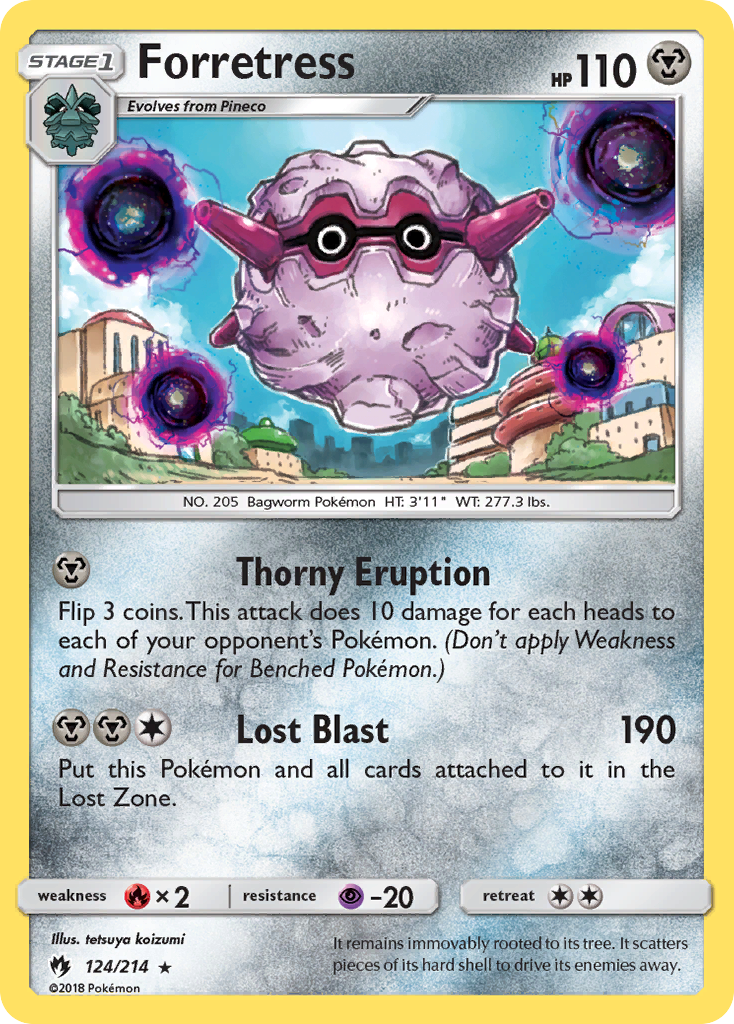Forretress (124/214) [Sun & Moon: Lost Thunder] Reverse Holofoil