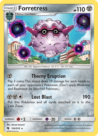 Forretress (124/214) [Sun & Moon: Lost Thunder] Reverse Holofoil