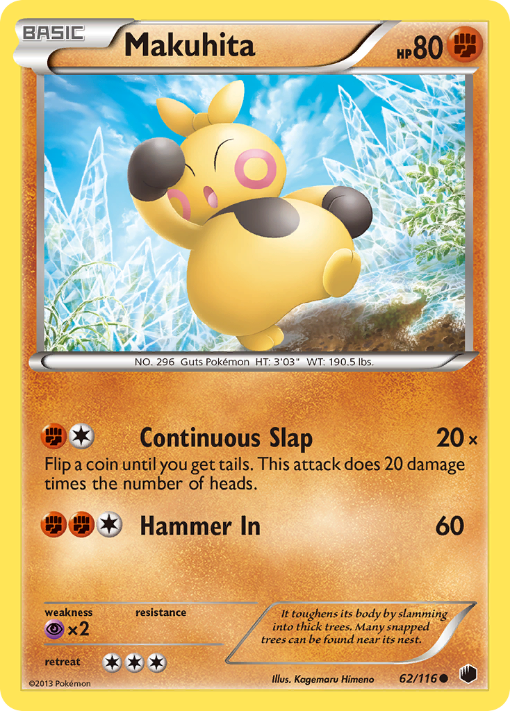 Makuhita (62/116) [Black & White: Plasma Freeze] Reverse Holofoil
