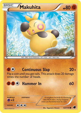 Makuhita (62/116) [Black & White: Plasma Freeze] Reverse Holofoil