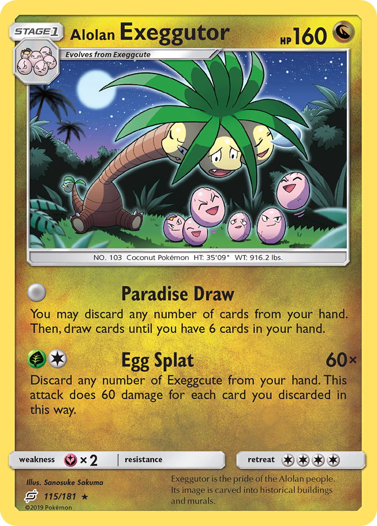 Alolan Exeggutor (115/181) [Sun & Moon: Team Up] Reverse Holofoil