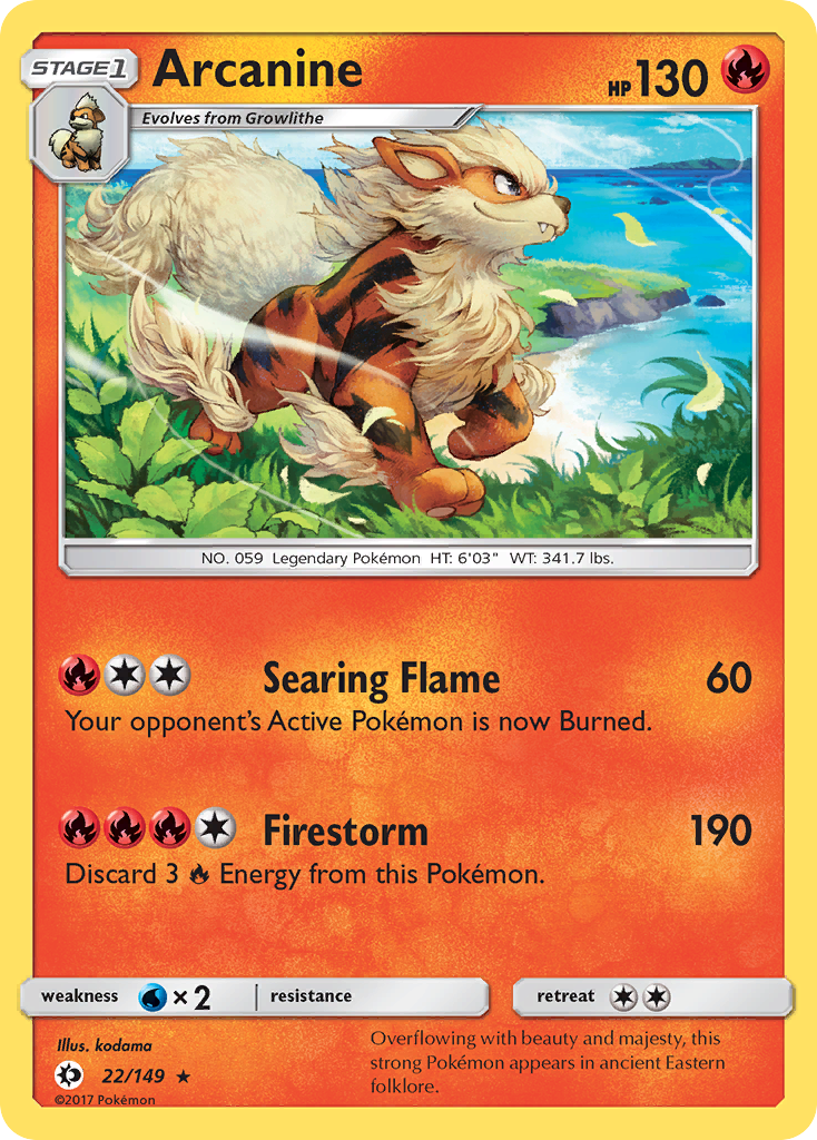 Arcanine (22/149) [Sun & Moon: Base Set] Reverse Holofoil