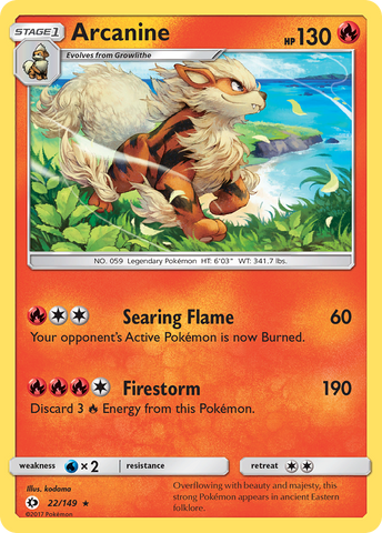 Arcanine (22/149) [Sun & Moon: Base Set] Reverse Holofoil