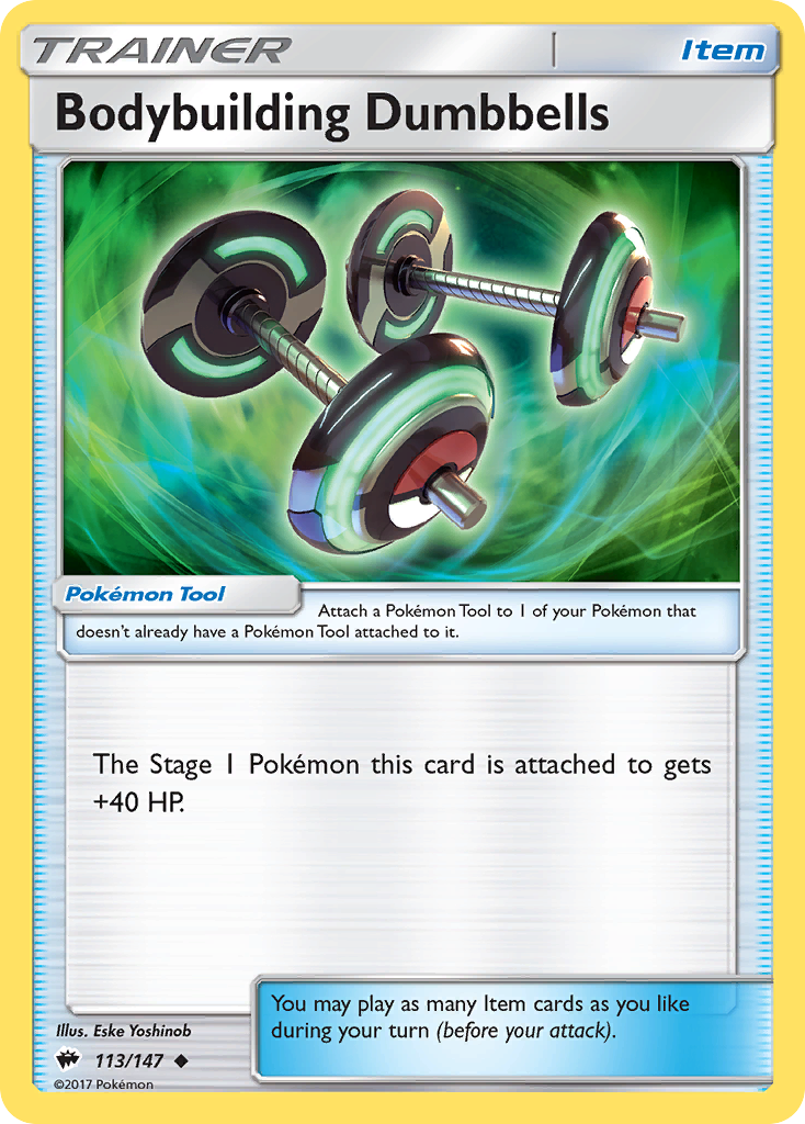 Bodybuilding Dumbbells (113/147) [Sun & Moon: Burning Shadows] Reverse Holofoil