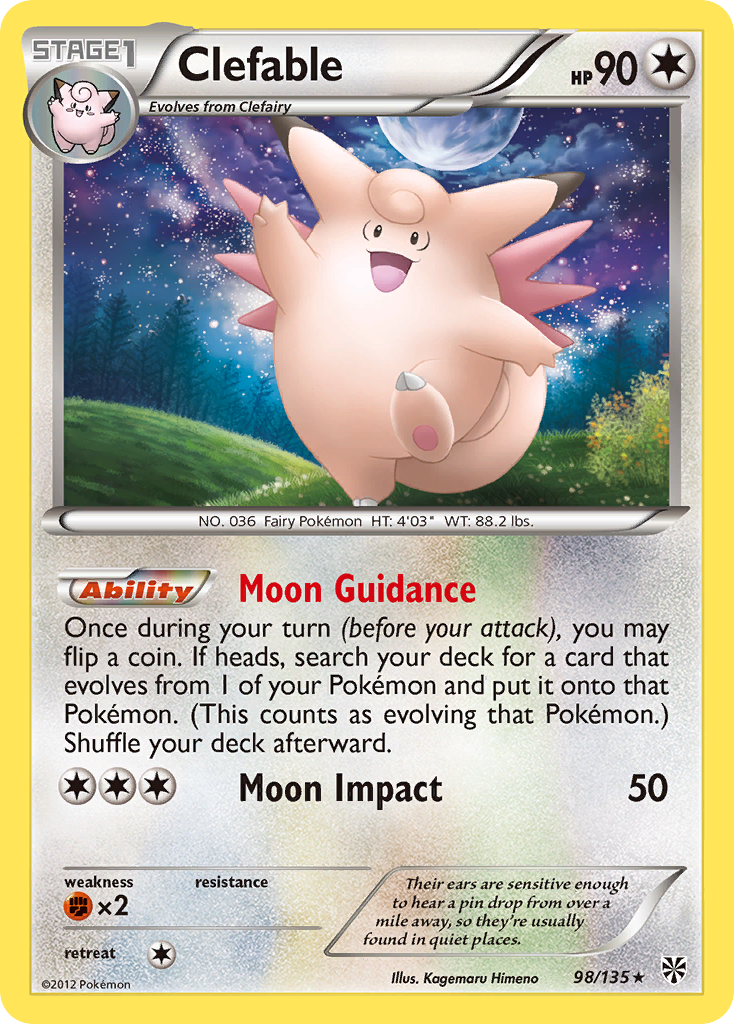 Clefable (98/135) [Black & White: Plasma Storm] Reverse Holofoil