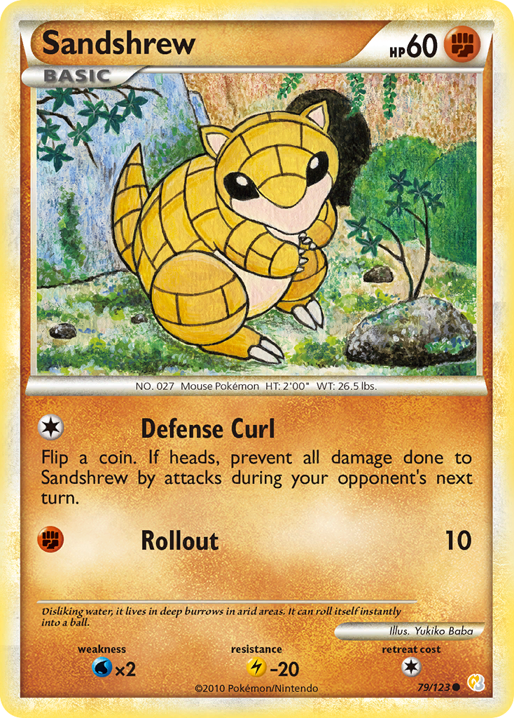 Sandshrew (79/123) [HeartGold & SoulSilver: Base Set] Reverse Holofoil