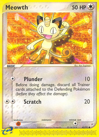Meowth (42/95) [EX: Team Magma vs Team Aqua] Reverse Holofoil