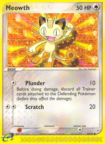 Meowth (42/95) [EX: Team Magma vs Team Aqua] Reverse Holofoil