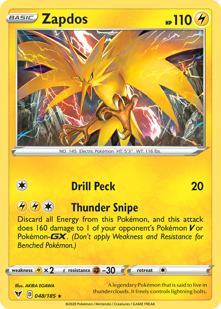 Zapdos (048/185) [Sword & Shield: Vivid Voltage] Reverse Holofoil