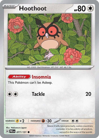 Hoothoot (077/131) [Scarlet & Violet: Prismatic Evolutions] Reverse Holofoil