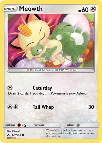 Meowth (147/214) [Sun & Moon: Unbroken Bonds] Reverse Holofoil