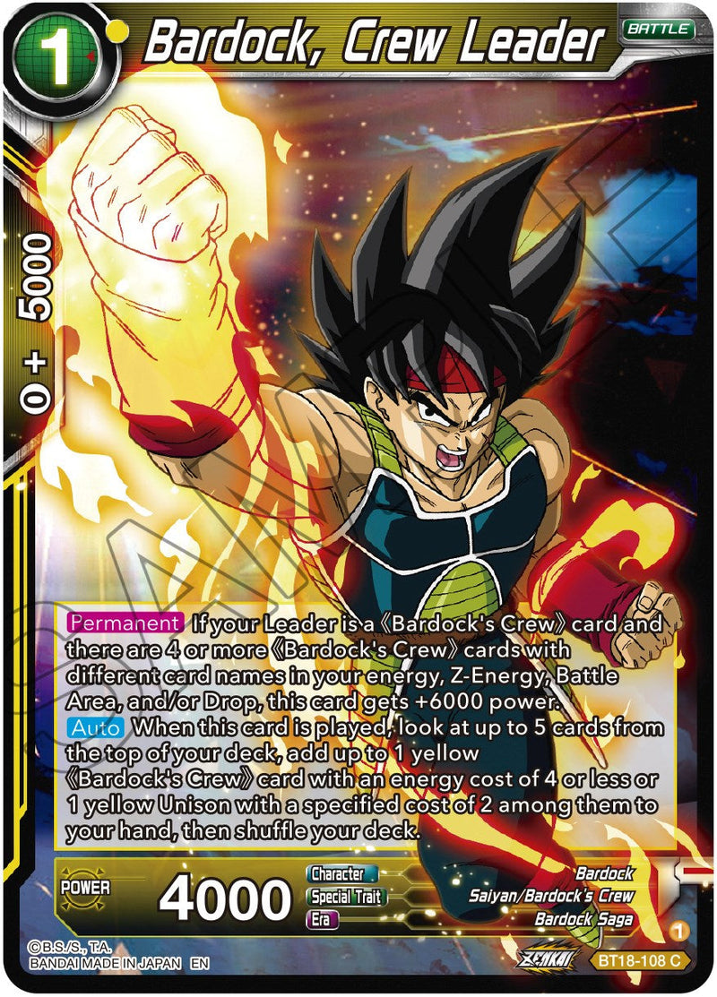 Bardock, Crew Leader (BT18-108) [Dawn of the Z-Legends] Parallel Foil