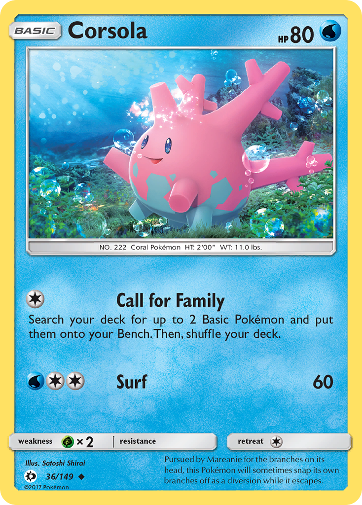 Corsola (36/149) [Sun & Moon: Base Set] Reverse Holofoil