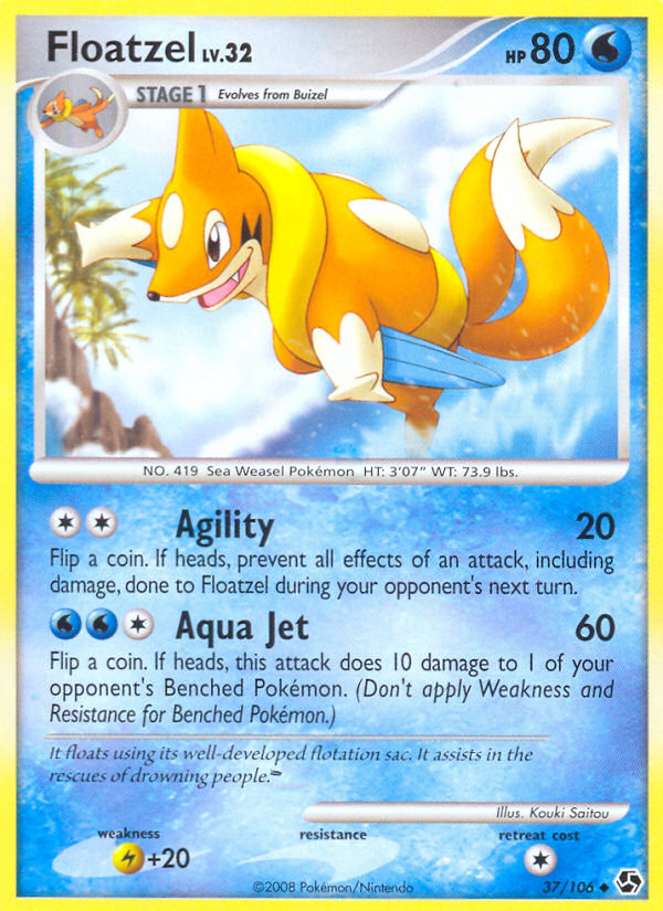Floatzel (37/106) [Diamond & Pearl: Great Encounters] Reverse Holofoil