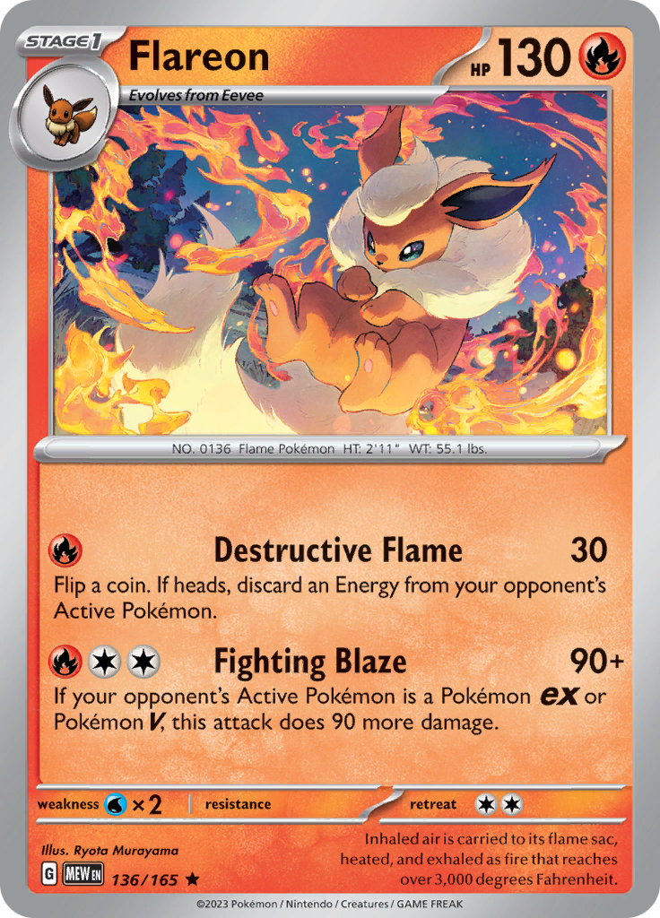 Flareon (136/165) [Scarlet & Violet 151] Reverse Holofoil