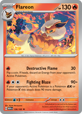 Flareon (136/165) [Scarlet & Violet 151] Reverse Holofoil
