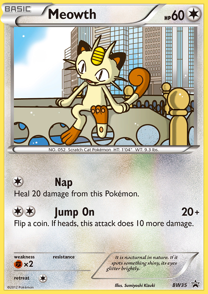 Meowth (BW35) [Black & White: Black Star Promos] Holofoil