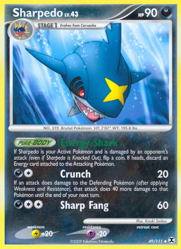 Sharpedo (49/111) [Platinum: Rising Rivals] Reverse Holofoil