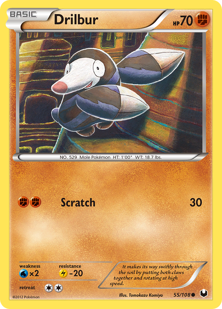 Drilbur (55/108) [Black & White: Dark Explorers] Reverse Holofoil
