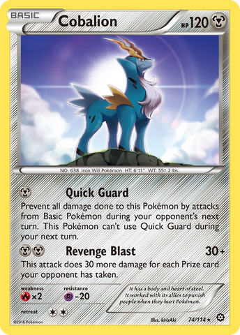 Cobalion (74/114) [XY: Steam Siege] Reverse Holofoil