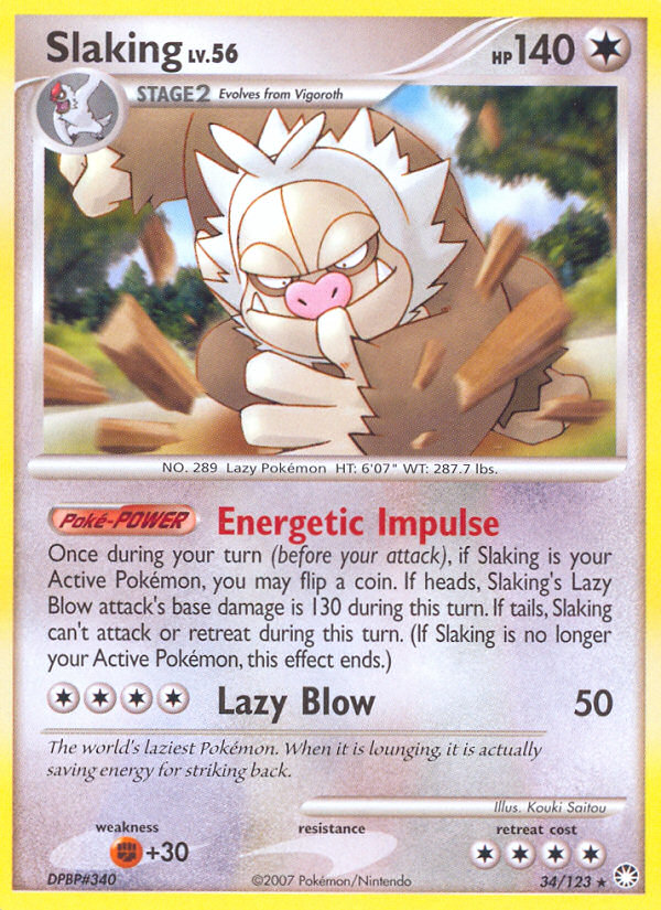 Slaking (34/123) [Diamond & Pearl: Mysterious Treasures] Reverse Holofoil