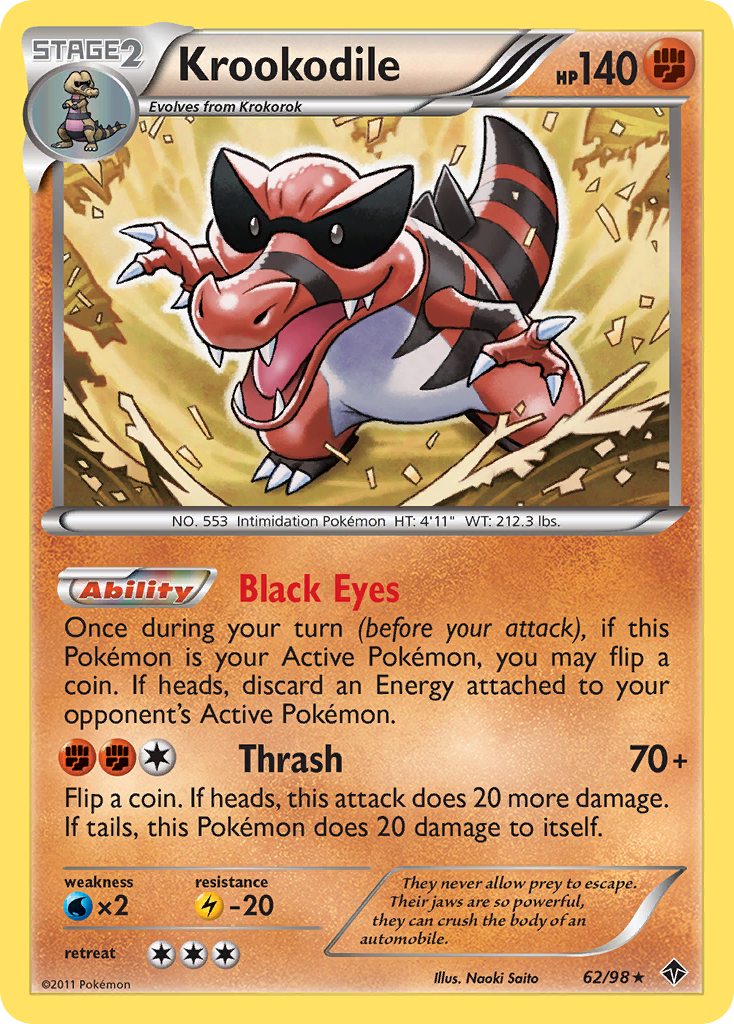 Krookodile (62/98) [Black & White: Emerging Powers] Reverse Holofoil