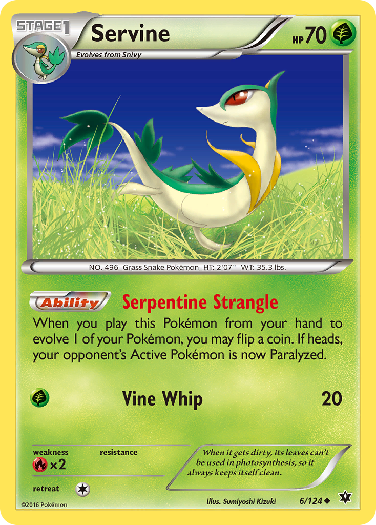 Servine (6/124) [XY: Fates Collide] Reverse Holofoil